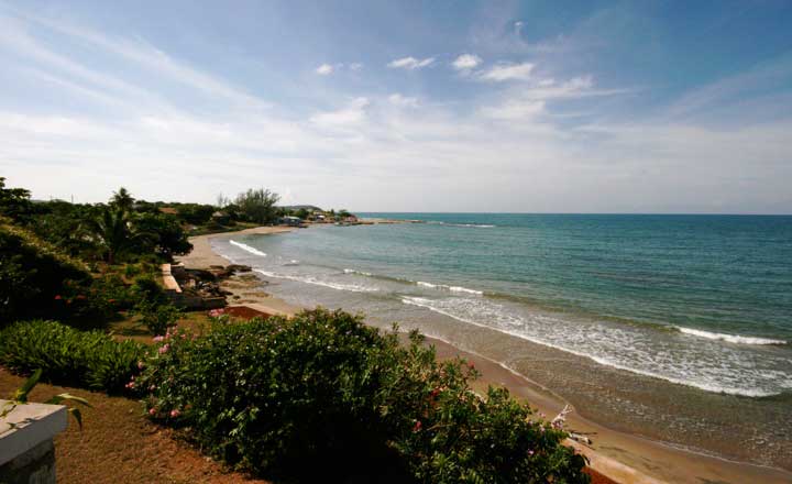 Elevated view of Treasure Beach Jamaica