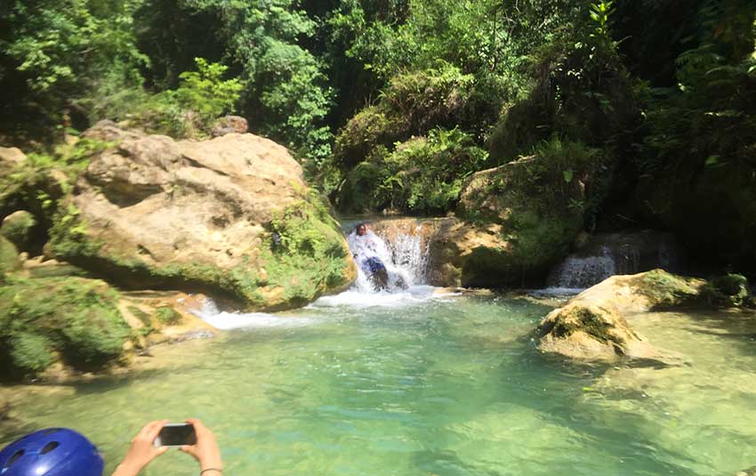 Rio Bueno Jamaica mini waterfall massage.